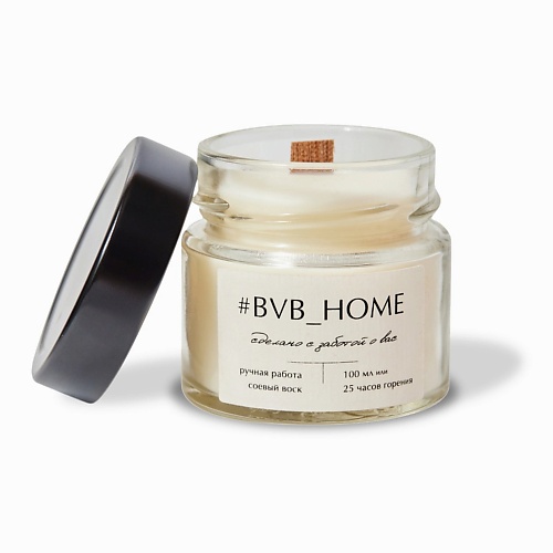 #BVB_HOME Ароматическая свеча с деревянным фитилем - Горячий хлеб 100 venew свеча ароматическая с деревянным фитилем ambre vanille 100