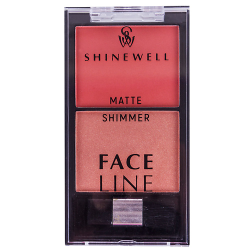 SHINEWELL Двойные румяна с матовым и шиммер эффектом shinewell набор для макияжа матирующие салфетки косметические палочки makeup control set