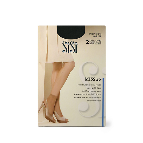 SISI Носки женские  MISS 20 - 2 пары sisi носки женские optic 40 в полоску резинка с люрексом