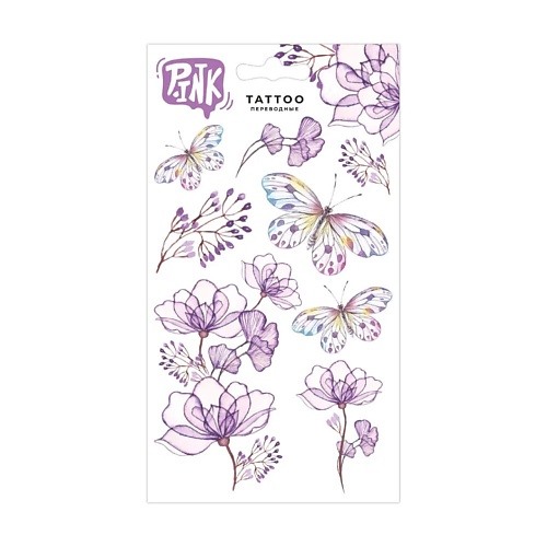 P.INK Наклейки-тату переводные Цветы и бабочки p ink наклейки тату переводные бабочки и звезды