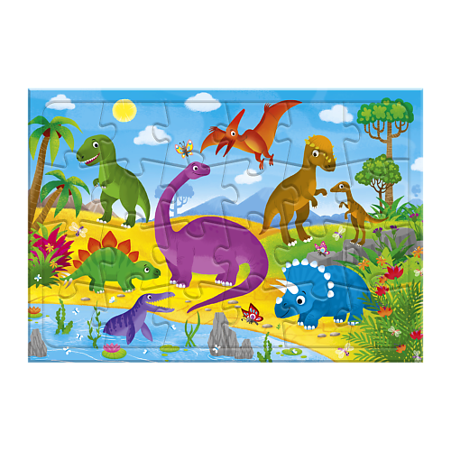 ГЕОДОМ Пазл листовой на подложке Динозавры 189 знакомьтесь динозавры
