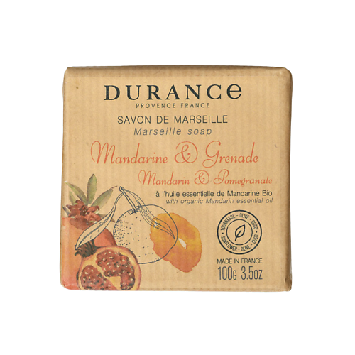 DURANCE Марсельское мыло кусковое Мандарин и гранат Mandarin & Pomegranate 100 la florentina мыло натуральное гранат pomegranate 200 г