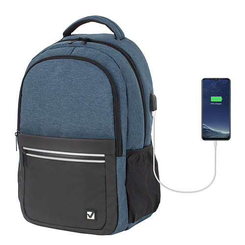 BRAUBERG Рюкзак с отделением для ноутбука USB-порт, Detroit brauberg рюкзак с карманом для ноутбука foxes
