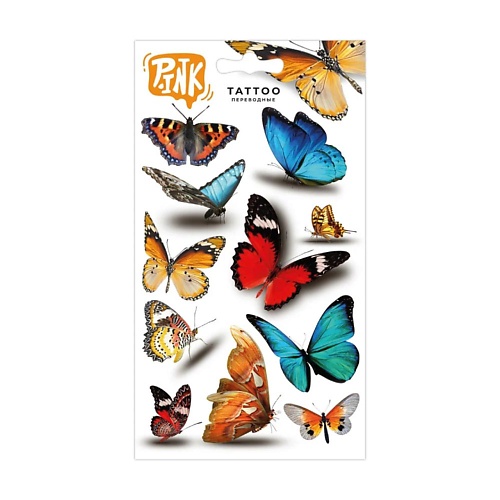 P.INK Наклейки-тату переводные Бабочки набор сувенирный бабочки на кошке 35 30 25 10х10х35 см