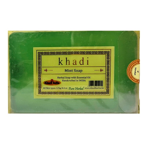 KHADI Натуральное очищающее мыло Мята 125 khadi натуральное очищающее мыло клубничное 125