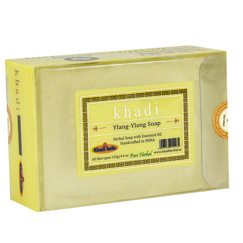 KHADI Натуральное очищающее мыло Иланг-Иланг 125 khadi натуральное очищающее мыло алоэ вера 125