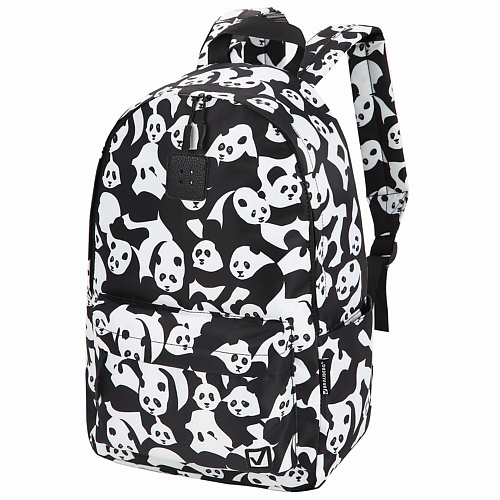 BRAUBERG Рюкзак Pandas, потайной карман сумка шопер на молнии наружный карман терракотовый