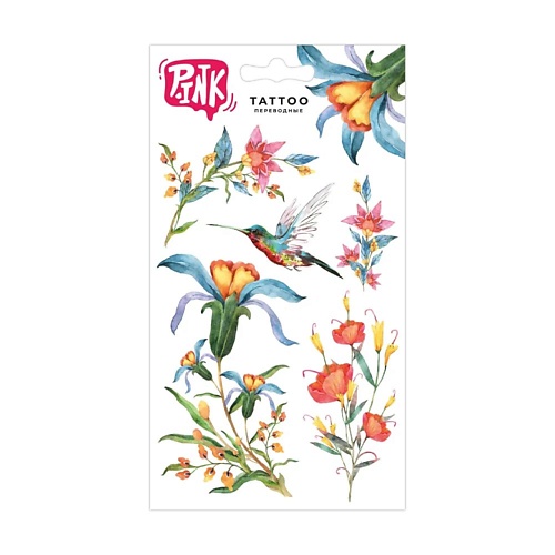 P.INK Наклейки-тату переводные Цветы и колибри светящиеся наклейки тату переводные гарри поттер 110х200