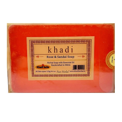 KHADI Натуральное очищающее мыло Роза и Сандал 125 khadi натуральное очищающее мыло зеленое яблоко 125