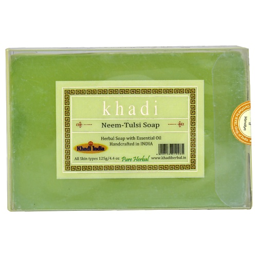 KHADI Натуральное очищающее мыло Ним и Тулси 125 нежное очищающее мыло для рук и тела spa heart soap