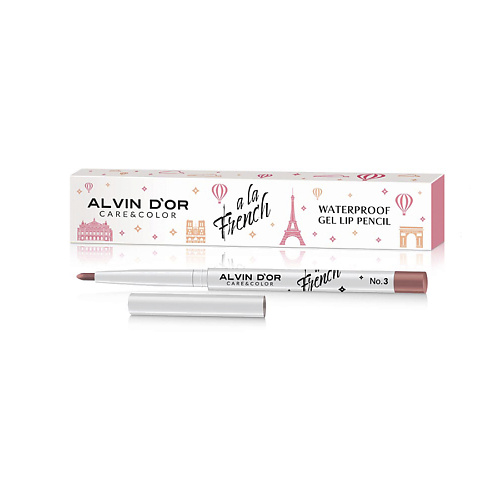 фото Alvin d’or водостойкий гелевый карандаш для губ waterproof gel lip pencil a la french alvin d'or