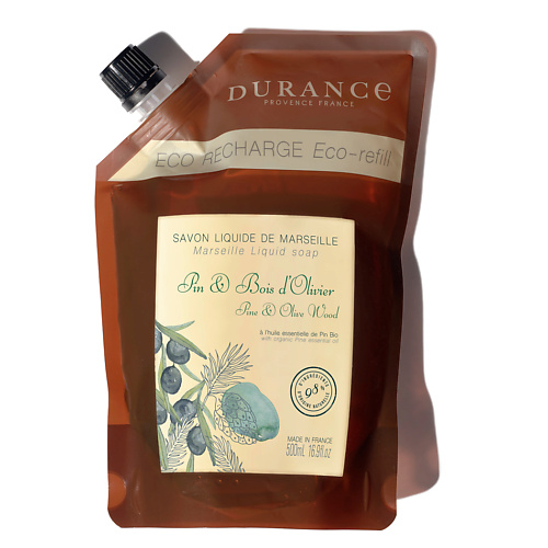 DURANCE Марсельское мыло сменный блок Сосна и дерево оливы Pine & Olive wood 500 durance марсельское мыло кусковое лаванда и травы прованса lavender
