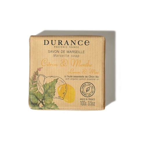 DURANCE Марсельское мыло кусковое Лимон и мята Lemon & Mint 100 durance диффузор ущая мимоза mimosa in bloom 100