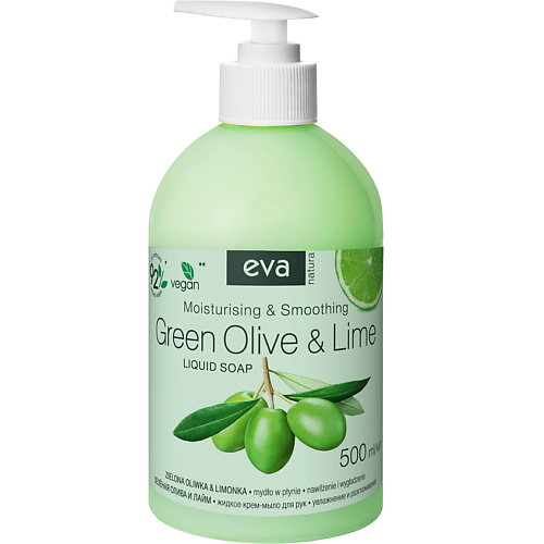 Мыло жидкое EVA NATURA Жидкое крем-мыло для рук Зелёная олива и Лайм