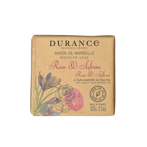 DURANCE Марсельское мыло кусковое Роза и шафран Rose & Saffron 100 durance марсельское мыло кусковое вербена и киви verbena