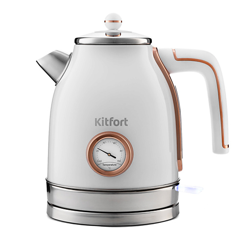 KITFORT Чайник КТ-6102-3 белый с золотом kitfort чайник kt 6140 1 бело фиолетовый