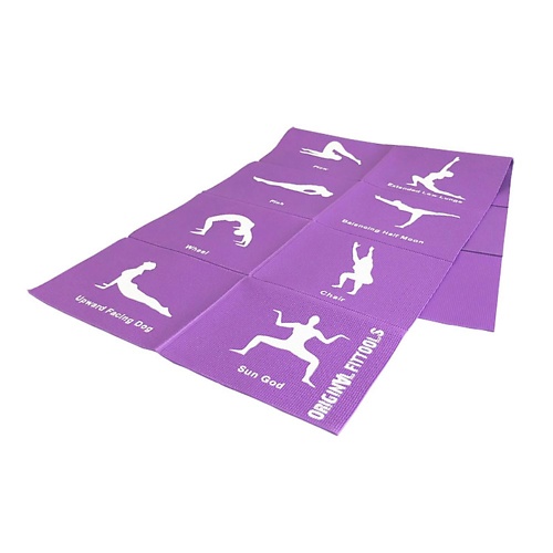ORIGINAL FITTOOLS Складной коврик для йоги 4 мм из ПВХ (с упражнениями) hamsa yoga коврик для йоги фитнеса гимнастики и спорта нескользящий 183х68х0 6 см