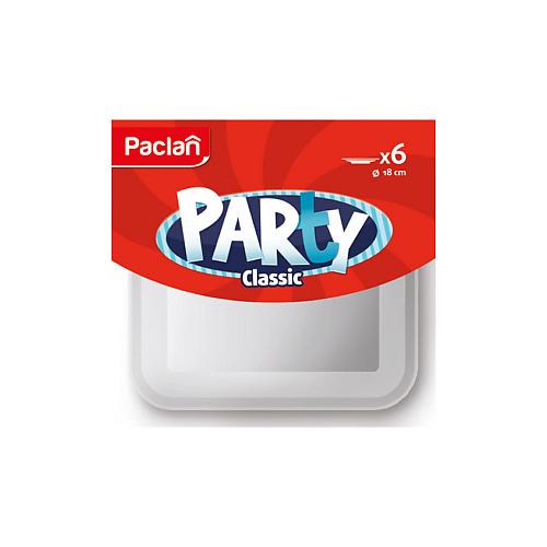 PACLAN Тарелка пластиковая квадратная Party Classic paclan мочалка пластиковая малая