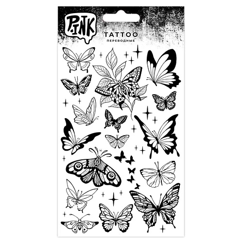 P.INK Наклейки-тату переводные Бабочки и звезды шпажки декоративные дерево 50 шт бабочки y3 585