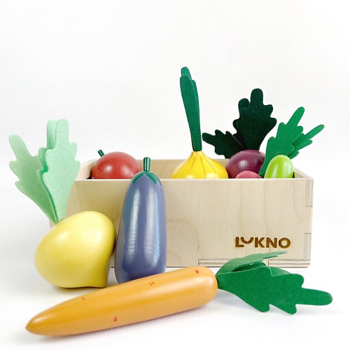 LUKNO Набор игрушечных овощей в ящике  серия Iskusno 8