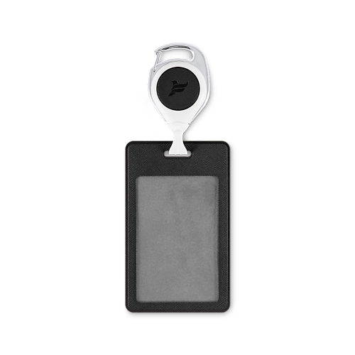 FLEXPOCKET Карман для бейджа из экокожи, вертикальный с рулеткой и клипсой flexpocket пластиковый карман для бейджа или пропуска на ленте с рулеткой
