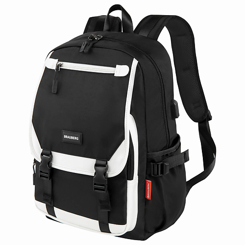 BRAUBERG Рюкзак FUSION, USB-порт, с белыми вставками рюкзак переноска для животных fusion сумка для перевозки кошек собак грызунов
