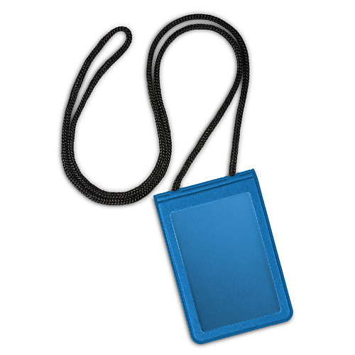 FLEXPOCKET Бейдж из экокожи для пропуска на шнурке, с магнитным замком flexpocket карман из экокожи для пропуска или бейджа на карабине с лентой