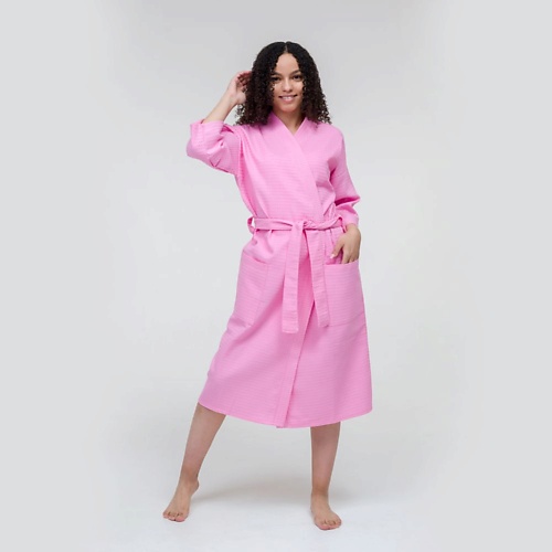 BIO TEXTILES Халат женский Pink жакет с английским воротником и поясом