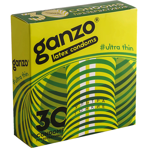 GANZO Презервативы Ультратонкие Ultra thin 30 ganzo презервативы точечно ребристые extase 12