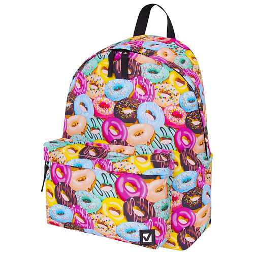 BRAUBERG Рюкзак сити-формат Donuts рюкзак для переноски с окном для обзора и светоотражающей полосой 32х26х44 см золотистый