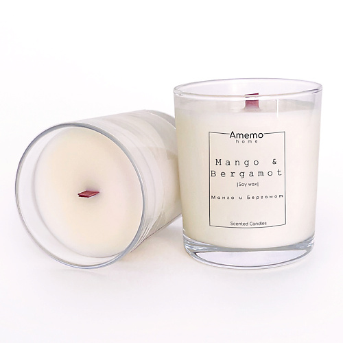 AMEMO Свеча Ароматическая Манго & Бергамот 200 bolsius свеча в стекле арома true scents манго 435