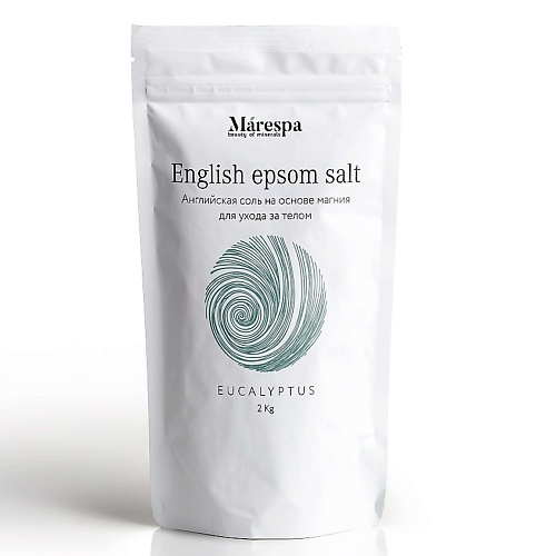 MARESPA Английская соль для ванн с магнием EPSOM (Эпсом) с натуральным маслом эвкалипта 2000 dr mineral’s соль для ванн английская epsom 2000