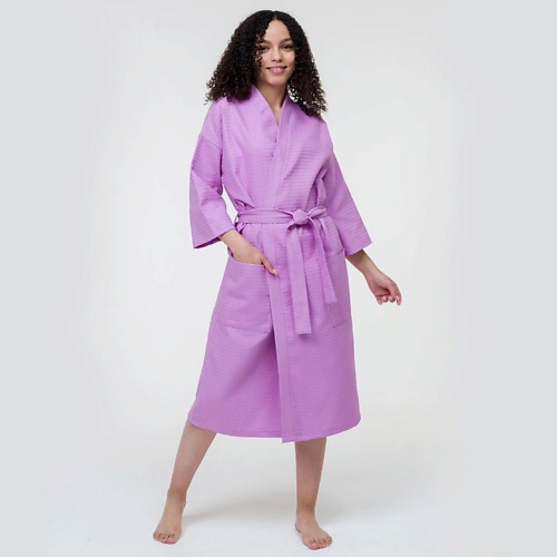 BIO TEXTILES Халат женский Purple clevercare костюм сауна для похудения с рукавами и дополнительным поясом женский