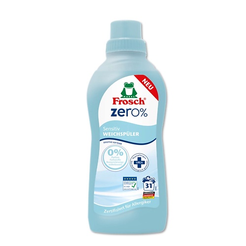 FROSCH ZERO 0% Концентрированный ополаскиватель для белья Сенситив 750 frosch baby концентрированный ополаскиватель для детского белья 750