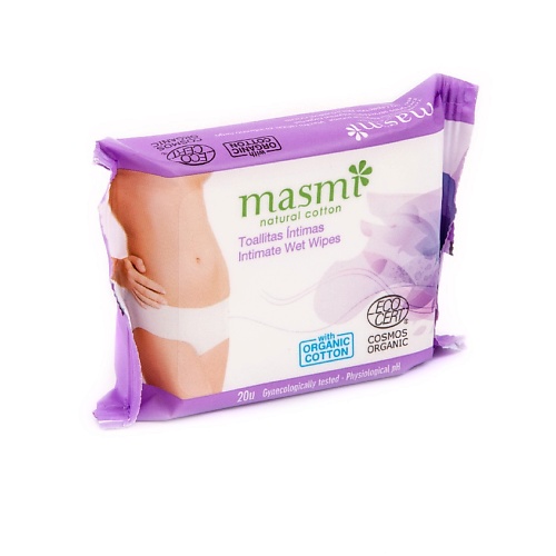 MASMI NATURAL COTTON Органические влажные салфетки для интимной гигиены 20.0