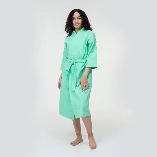 BIO TEXTILES Халат женский Green clevercare костюм сауна для похудения с рукавами и дополнительным поясом женский