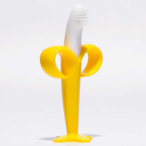 КРОШКА Я Детская зубная щетка, прорезыватель - массажер «Банан», на присоске, с ограничителем крошка я детская зубная щетка массажер на присоске банан
