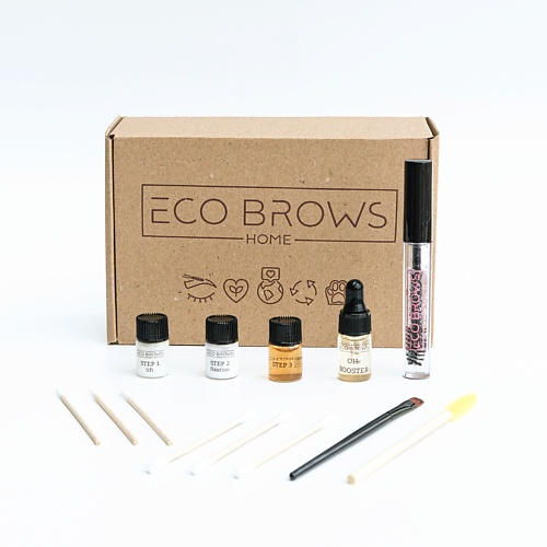 ECO BROWS HOME Набор для ламинирование бровей и ресниц, долговременная укладка бровей lilo набор для моделирования бровей eyebrow designer