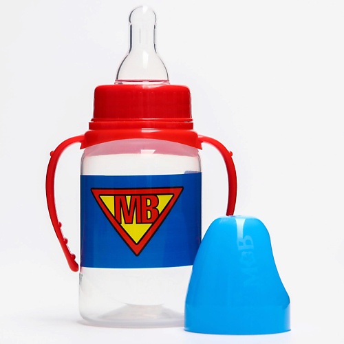 MUM&BABY Бутылочка для кормления Super baby, 150 мл цилиндр lubby бутылочка для кормления с соской молочной с рождения