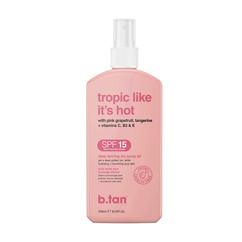 B.TAN Сухое масло-спрей для загара tropic like it's hot deep  tanning dry spray oil 236.0 спрей для безопасного загара биокон spf 15 160 мл