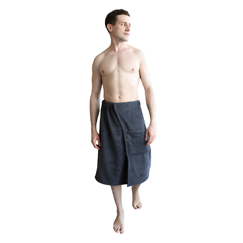 BIO TEXTILES Килт мужской махровый для бани и сауны Gray bio textiles халат мужской brown