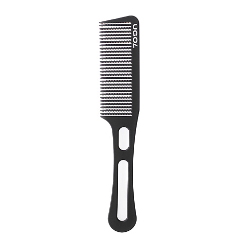 UGOL Расческа для стрижки, с волнистыми зубьями расческа для стрижки и укладки карбоновая черная 21см