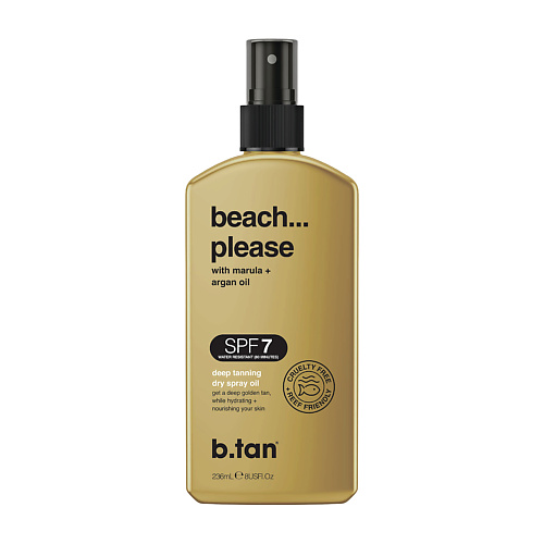B.TAN Сухое-масло спрей для загара beach...please deep  tanning dry spray oil 236.0 спрей для безопасного загара биокон spf 15 160 мл