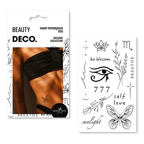 DECO. Набор татуировок для тела BREATHE by Miami tattoos переводные (Sign) мочалка рукавица для тела deco кесса meringue