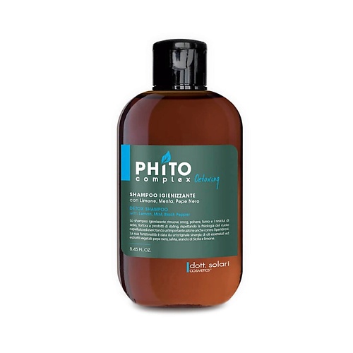 фото Dott.solari cosmetics шампунь для волос и восстановления баланса кожи головы phitocomplex detox