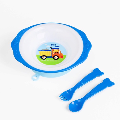 MUM&BABY Набор детской посуды «Транспорт Бип-Бип» транспорт играю сам с наклейками