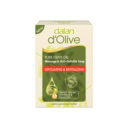 DALAN Мыло массажное и антицеллюлитное d'Olive 150.0 туалетное мыло глицериновое dalan glycerine soap olive oil 100 г