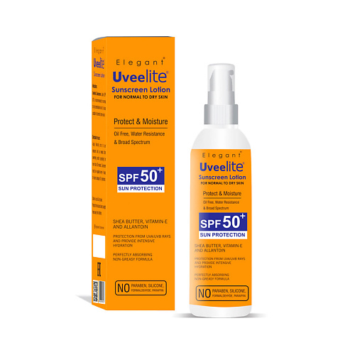 ELEGANT COSMED Солнцезащитный лосьон SPF 50+ для нормальной и сухой кожи Uveelite 100