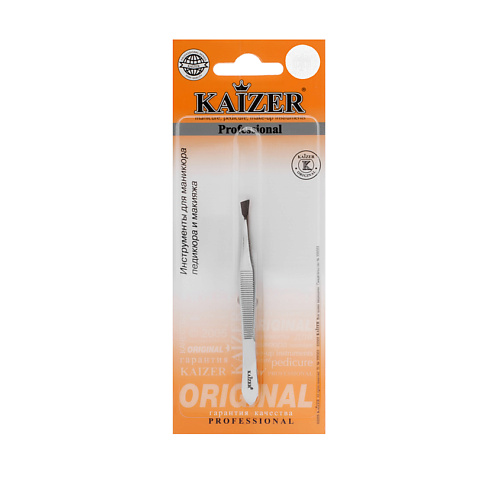 KAIZER Пинцет для бровей скошенный kaizer pro скошенный широкий пинцет для бровей сатин никель