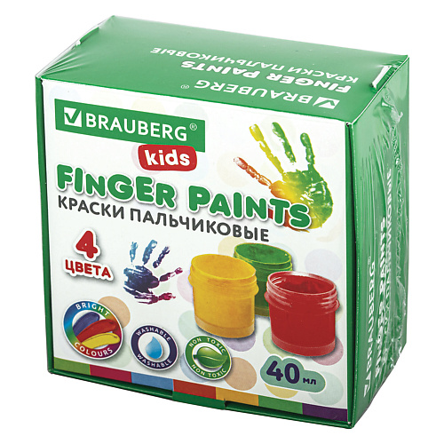 BRAUBERG Краски пальчиковые для малышей KIDS развитие речи в картинках для малышей от 2 х лет